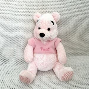 Winnie The Pooh Bear All Pink Shirt Plush Disney Store Spring Pastel 16”
